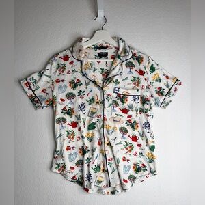 Kate Spade GARDENING Short Sleeve Shorts Pajamas Set, Size Small